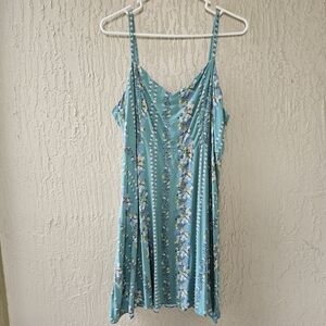 Old Navy Teal Floral Swing Dress Size XL